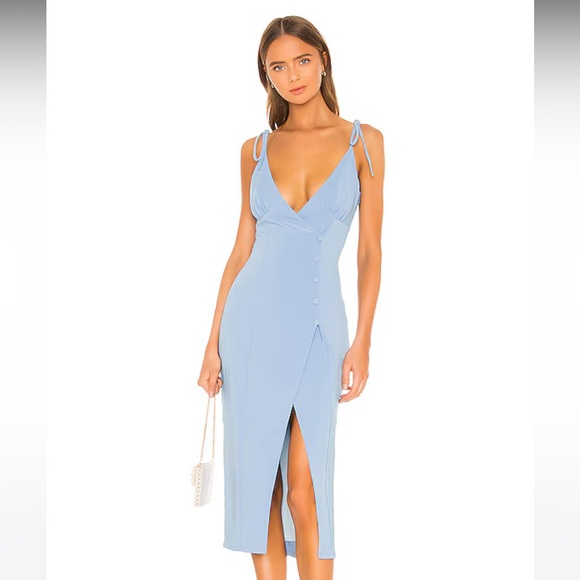 Camila Coelho Aaliyah Midi Dress in Periwinkle Blue - Picture 1 of 5